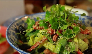 Crunchy Green Salad with Lime Avocado Dressing
