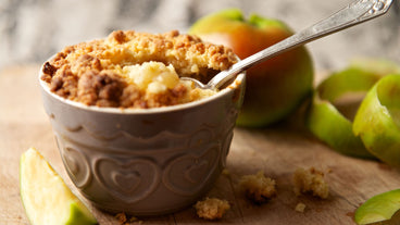 Apple Cobbler with Maple Cream