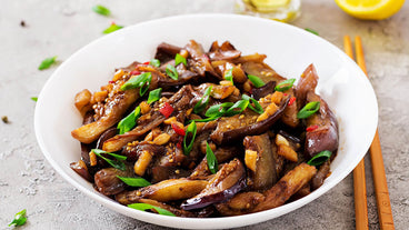 Eggplant Stir Fry with Forbidden Rice | Vegan Recipe