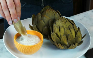 Vegan Recipe: Garlic Aioli with Steamed Artichoke