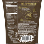 Supplement facts and benefits for a golden milk mix with adaptogenic mushrooms and stress support herbs.