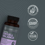 Brown supplement bottle labeled 