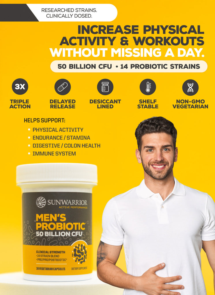 Active Men's Probiotic Capsules - Life style banner image mobile