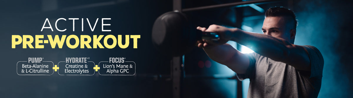 Active Pre-Workout - Yuzu Mango - Life style banner image desktop