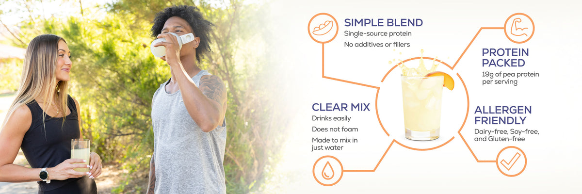 Clear Protein Peach Tea - Life style banner image desktop