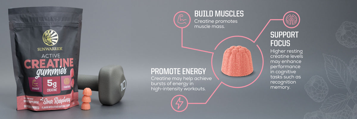 Creatine Gummies for Strength - Sour Raspberry - Life style banner image desktop