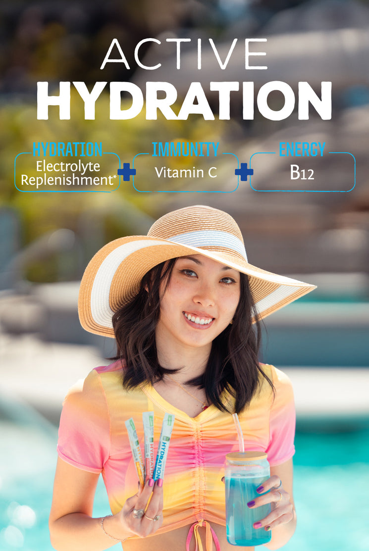 Active Hydration 18 Sticks - Blue Raspberry - Life style banner image mobile
