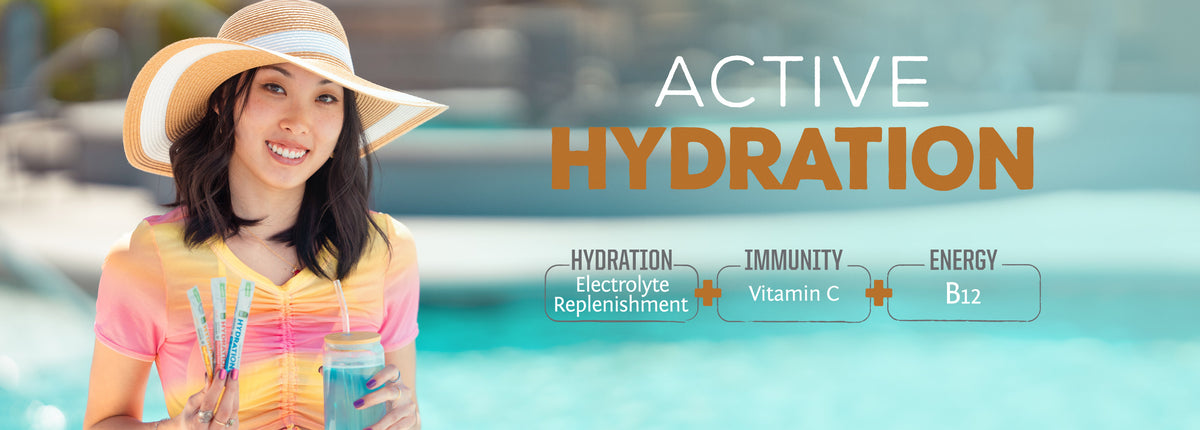 Active Hydration 18 Sticks - Juicy Pineapple - Life style banner image desktop