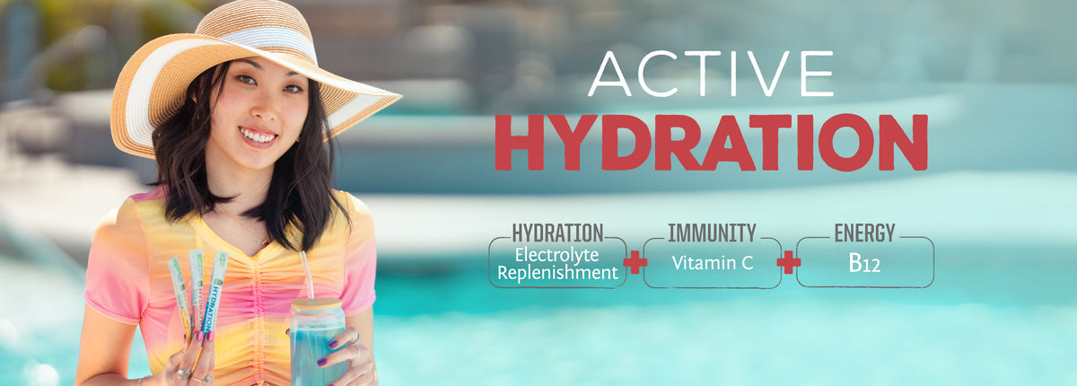 Active Hydration 18 Sticks - Strawberry Colada - Life style banner image desktop