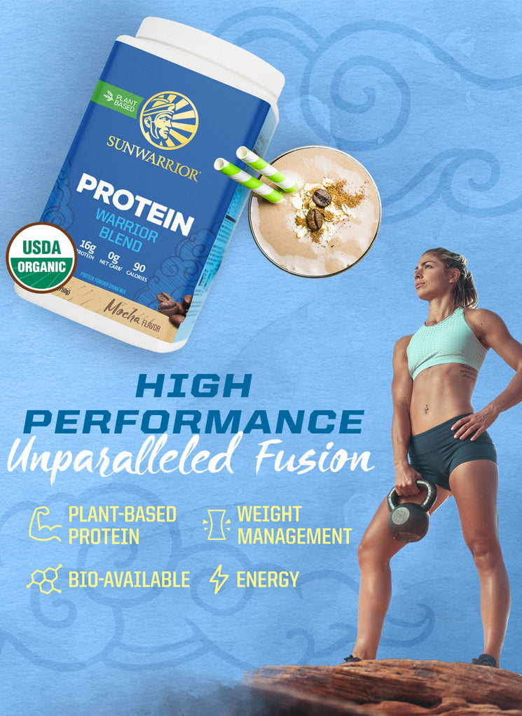 Warrior Blend Organic Protein - Mocha - Life style banner image mobile