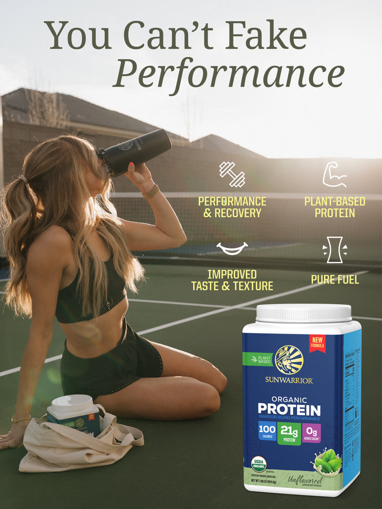 Organic Performance Protein with BCAAs - Warrior Blend Unflavored - Life style banner image mobile