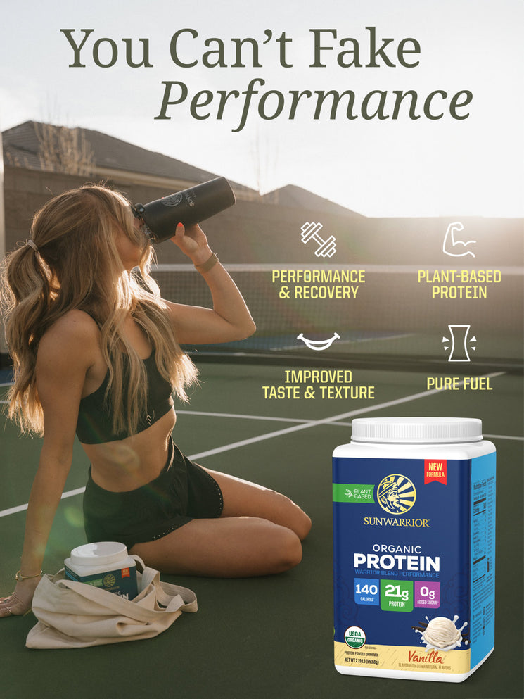 Organic Performance Protein with BCAAs - Warrior Blend Vanilla - Life style banner image mobile