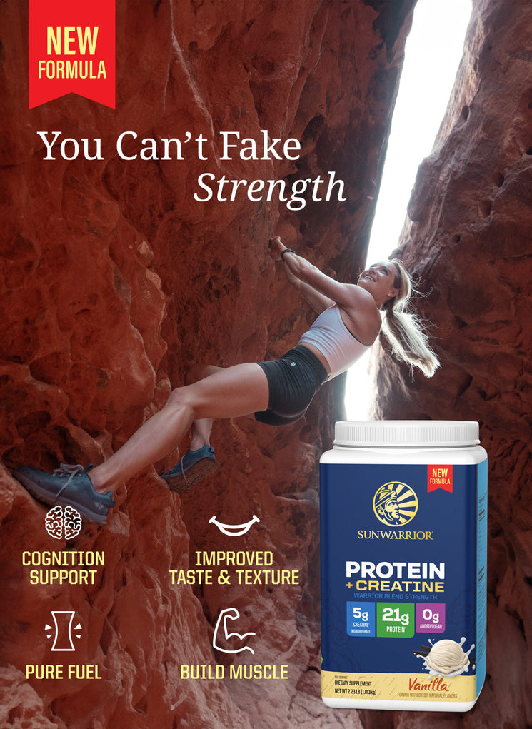 Protein with 5g Creatine - Warrior Blend Strength Vanilla - Life style banner image mobile