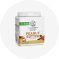 Sunwarrior peanut butter container with label showing plant-based protein powder information