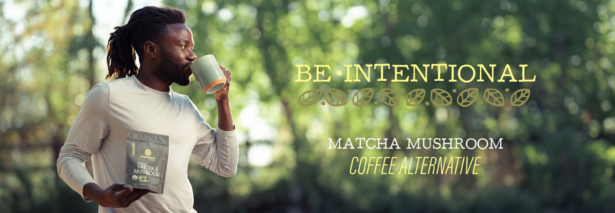 Be•Well Organic Matcha and Mushroom Powder - Life style banner image desktop