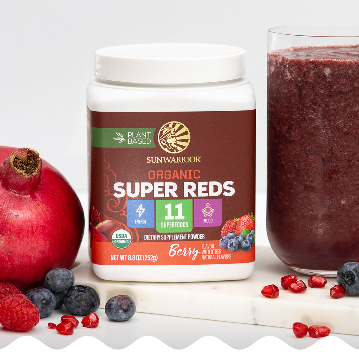Organic Super Reds Powder Superfood Supplements Sunwarrior
