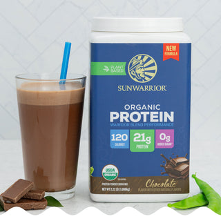Organic Performance Protein with BCAAs - Warrior Blend Chocolate Plant-based Protein Sunwarrior