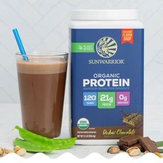 Organic Performance Protein with BCAAs - Warrior Blend Chocolate Plant-based Protein Sunwarrior