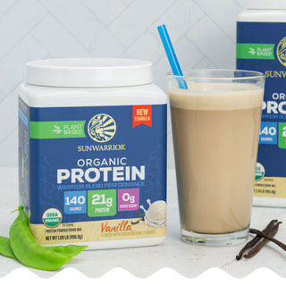 Organic Performance Protein with BCAAs - Warrior Blend Vanilla Plant-based Protein Sunwarrior