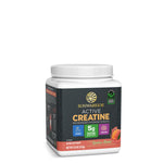 Container of Sunwarrior Active Creatine micronized monohydrate supplement with rainbow sherbet flavor label
