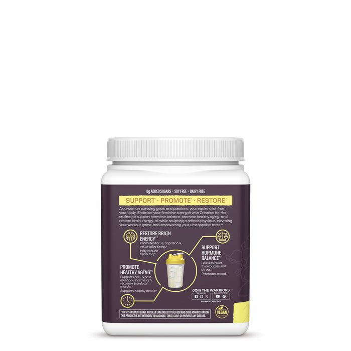 Container label with wellness benefits promoting brain energy, hormone balance, and healthy aging support.