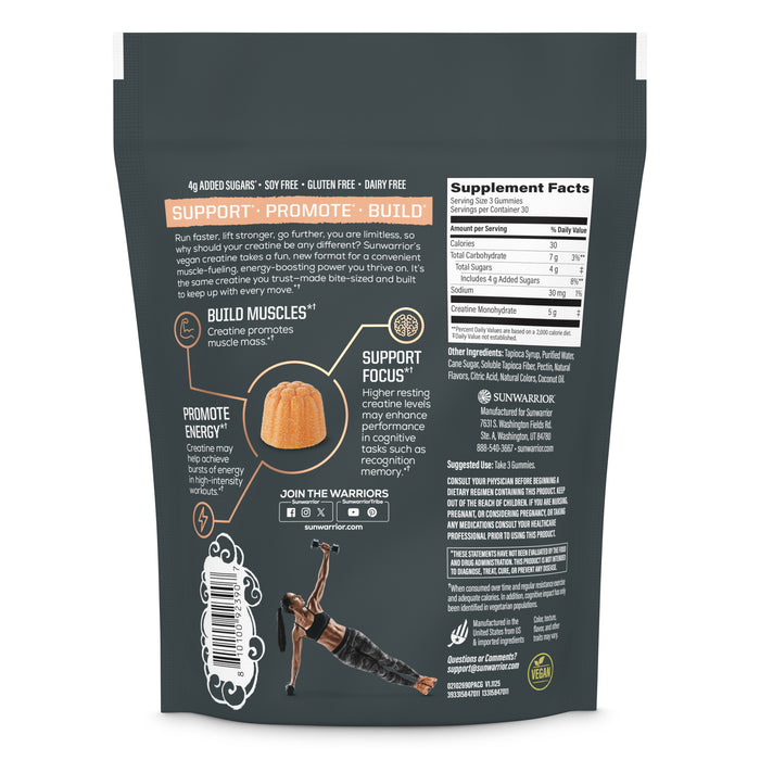 Creatine Gummies for Strength - Peach Vitamins & Supplements Sunwarrior