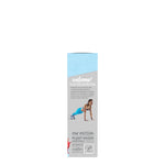 Side panel of active nutrition packaging featuring a woman exercising and plant-based wellness text.