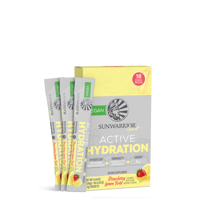 Active Hydration 18 Sticks - Strawberry Lemon Twist Vitamins & Supplements Sunwarrior 18 Servings