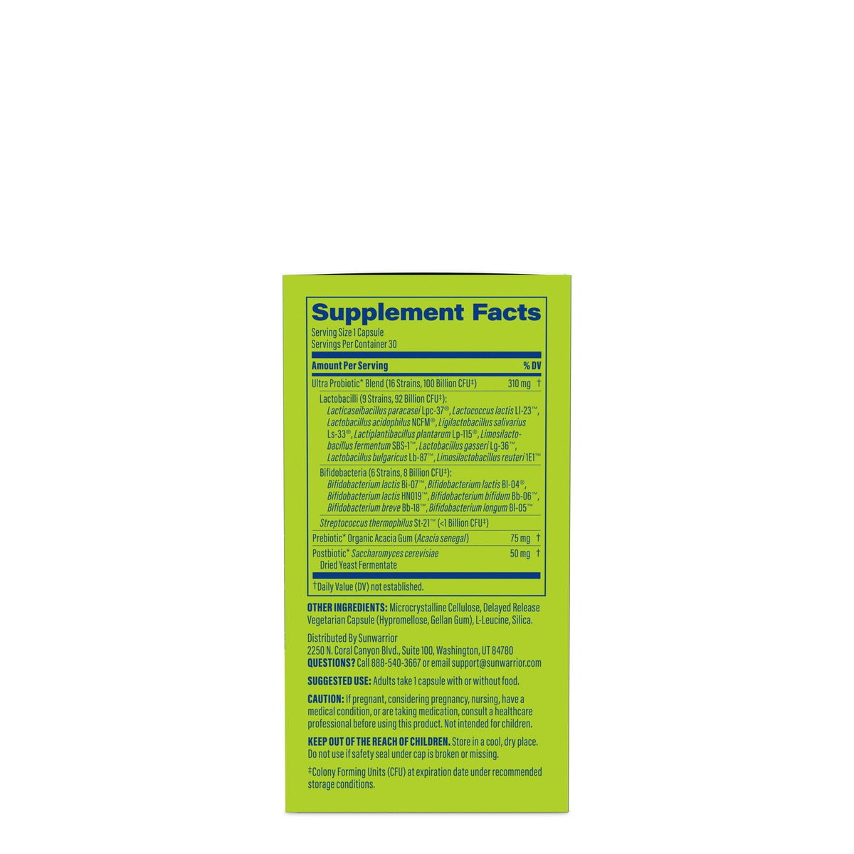 Active Ultra Probiotic Capsules Vitamins & Supplements Sunwarrior