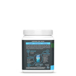 Container with supplement details and instructions for active pre-workout powder powder blend