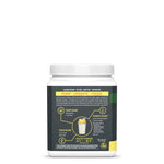 Back label of a supplement container detailing pump, hydrate, and focus blends with nutrient icons and text.