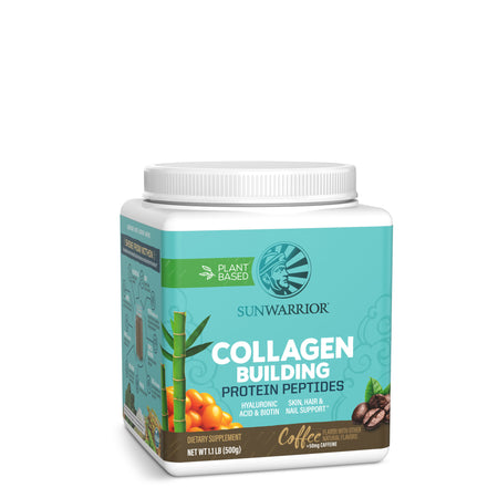 Collagen Building Protein Peptides Coffee + Coffeine Plant-based Protein Sunwarrior 20 Servings