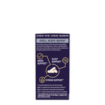 Sunwarrior supplement label highlighting mood, sleep, and stress support with capsules shown.