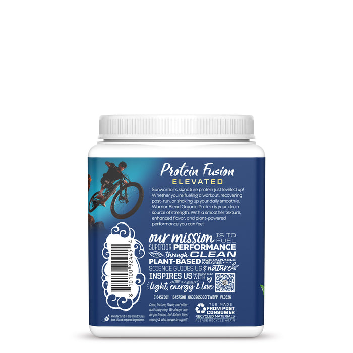 Organic Performance Protein with BCAAs - Warrior Blend Coffee + Caffeine Plant-based Protein Sunwarrior