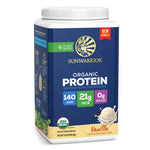 Organic Performance Protein with BCAAs - Warrior Blend Vanilla Plant-based Protein Sunwarrior 28 Servings