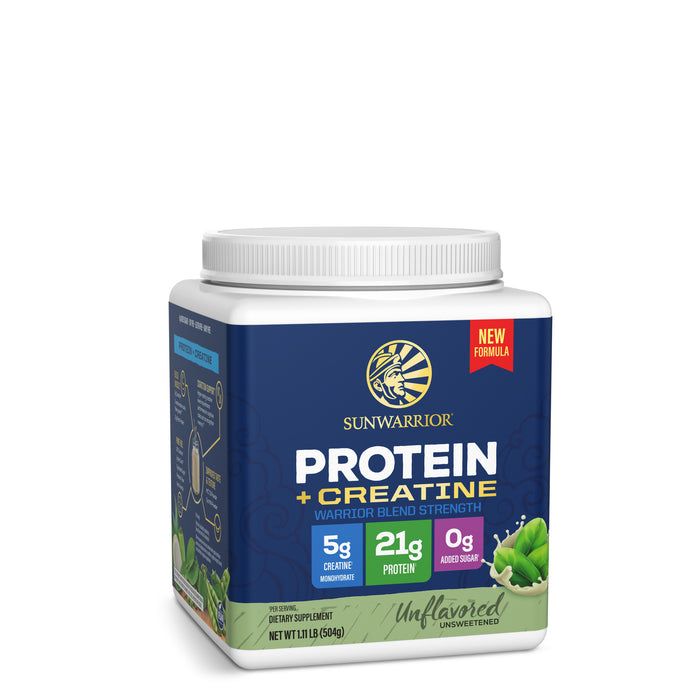 Protein with 5g Creatine - Warrior Blend Strength Unflavored Plant-based Protein Sunwarrior 14 Servings