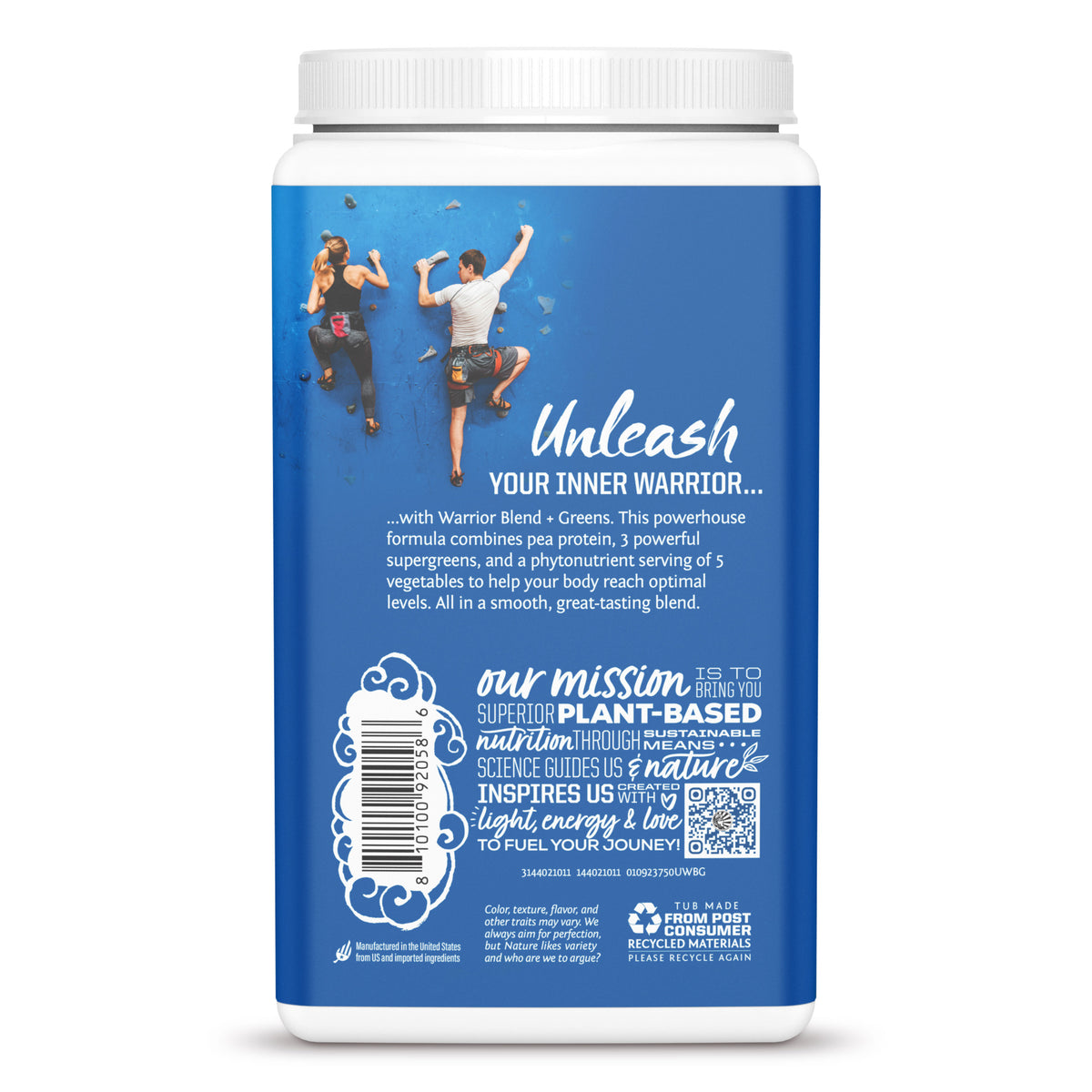 WarriorBlend Greens 750g Unflavored Back