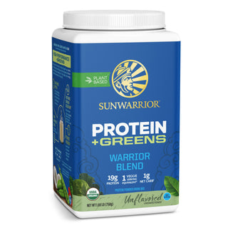 Warrior Blend Protein Plus Greens - Unflavored Plant-based Protein Sunwarrior 30 Servings