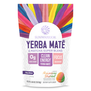 Yerba Mate + Matcha Clean Energy Superblend – Rainbow Sherbet Superfood Supplements Sunwarrior 30 Servings