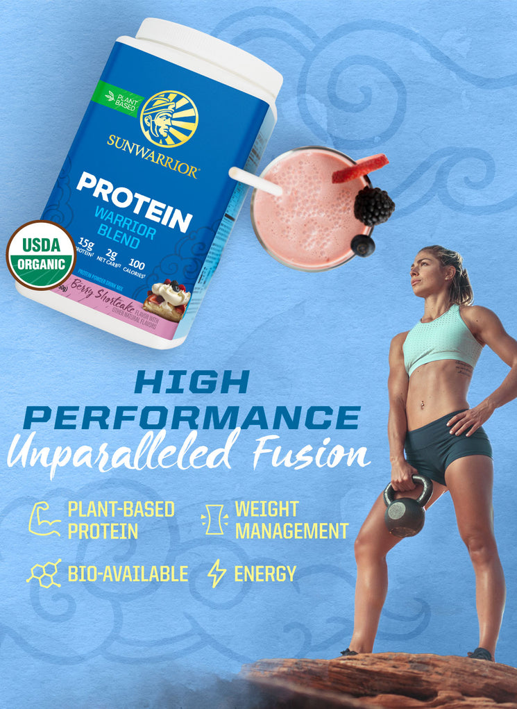 Warrior Blend Organic Protein - Berry Shortcake - Life style banner image mobile