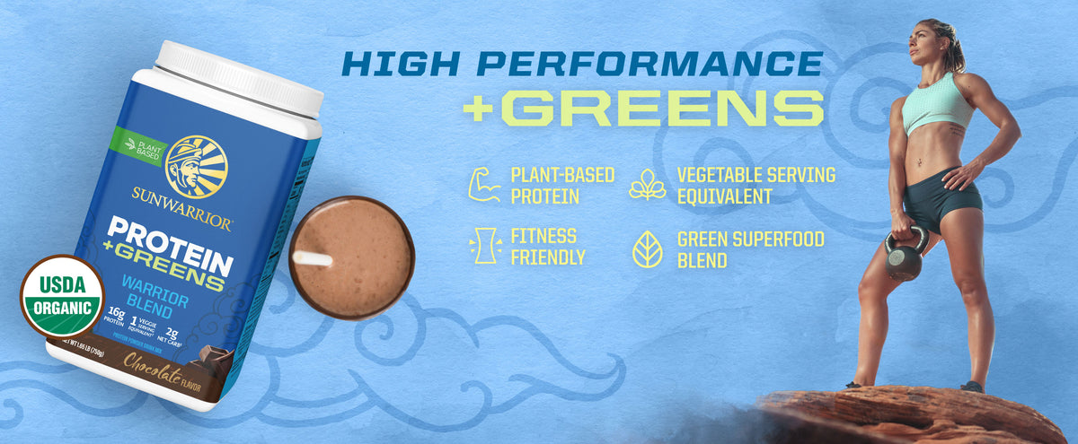 Warrior Blend Protein Plus Greens - Vanilla - Life style banner image desktop