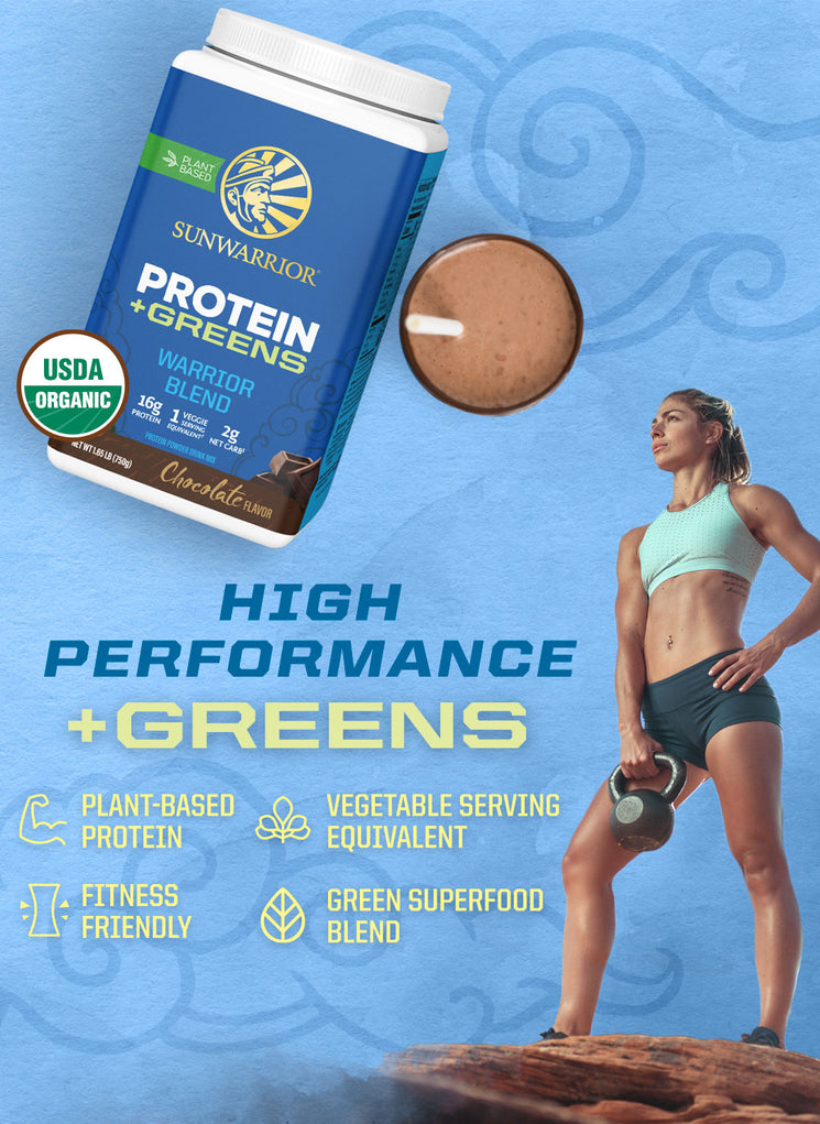 Warrior Blend Protein Plus Greens - Vanilla - Life style banner image mobile