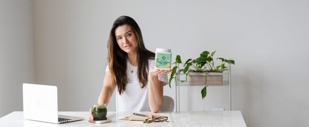 Beauty Greens Collagen Booster - Pina Colada - Life style banner image desktop