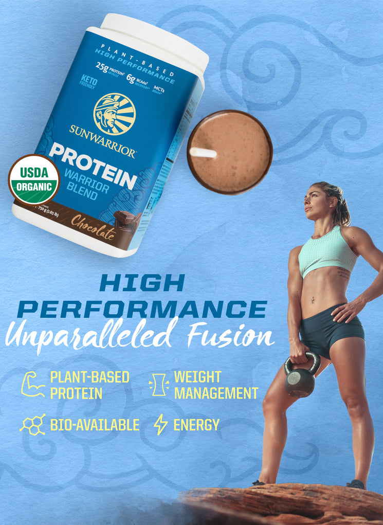 Warrior Blend Organic 90 Servings - Chocolate - Life style banner image mobile