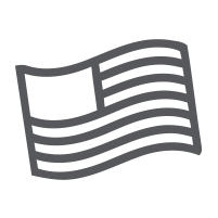 Line drawing of a wavy flag