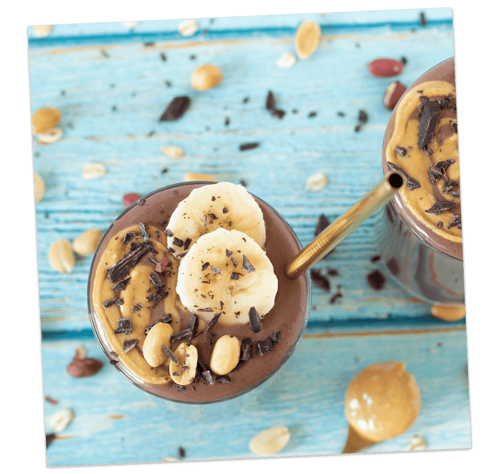 smoothie chocolate Peanuts and bananas